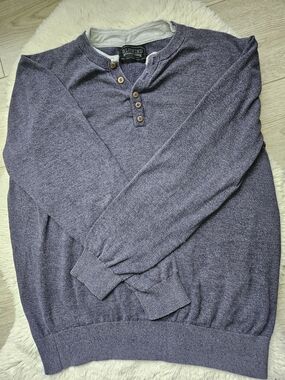 5/35$💫👕 Men's Blumind Blue Textured Henley Sweater - Size M-L